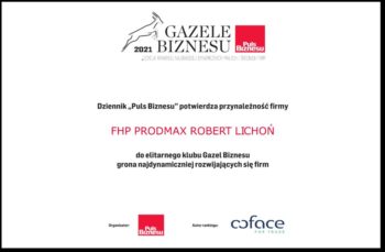 PRODMAX – Gazelą Biznesu 2021